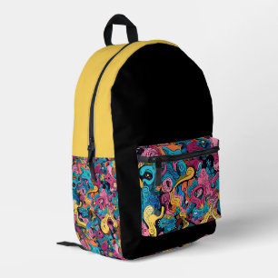 Monster Mash Black und Gold Bedruckter Rucksack