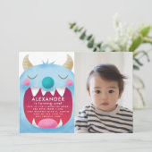 Monster Mash Geburtstagsparty Foto Einladung (Stehend Vorderseite)