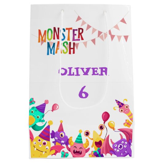 Monster Mash Gift Bag - Kids Party Favor Mittlere Geschenktüte (Rückseite)