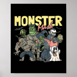 Monster Mash glücklich Halloween Spooky Season Tri Poster
