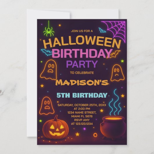 Monster Mash Halloween Geburtstagseinladung Einladung (Vorderseite)