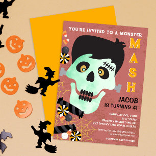 Monster Mash Halloween Geburtstagslädt ein Einladung