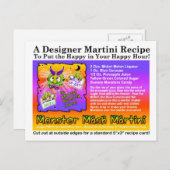 Monster Mash Halloween Martini Rezept Postkarte (Vorne/Hinten)