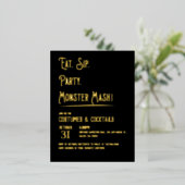 Monster Mash Halloween-Party Folie Einladungspostkarte (Stehend vorne)