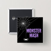 Monster Mash Halloween Spider Web Button (Vorne & Hinten)