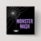 Monster Mash Halloween Spider Web Button (Vorderseite)