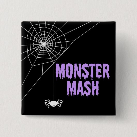Monster Mash Halloween Spider Web Button (Vorderseite)