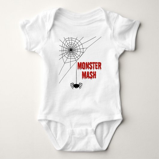 Monster Mash Halloween Spiderweb Baby Strampler (Vorderseite)