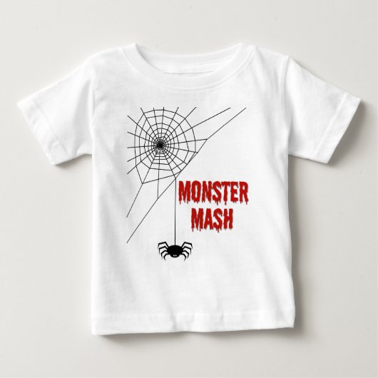 Monster Mash Halloween Spiderweb Baby T-shirt (Vorderseite)