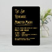 Monster Mash Hochzeit Probe Folieneinladung (Stehend vorne)