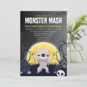 Monster Mash Kids Birthday Party Halloween Einladung (Stehend Vorderseite)