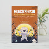 Monster Mash Kids Birthday Party Halloween Einladung (Stehend Vorderseite)