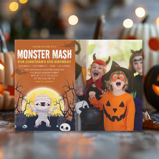Monster Mash Kids Birthday Party Halloween Einladung