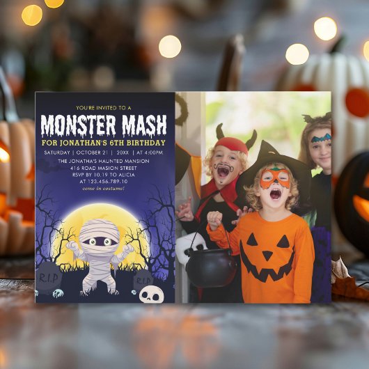 Monster Mash Kids Birthday Party Halloween Einladung