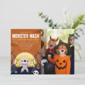 Monster Mash Kids Birthday Party Halloween Einladung (Stehend Vorderseite)