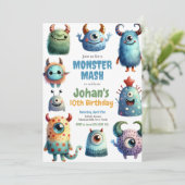 Monster Mash Kindergeburtstag Party Einladung (Stehend Vorderseite)