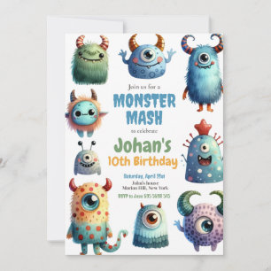 Monster Mash Kindergeburtstag Party Einladung