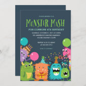 MONSTER MASH KINDERGEBURTSTAG PARTY EINLADUNG lade (Vorne/Hinten)