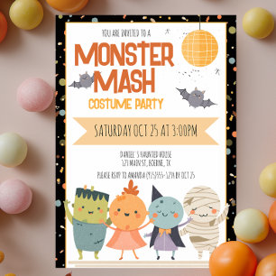 Monster Mash Kostümparty Kinder Halloween Einladung