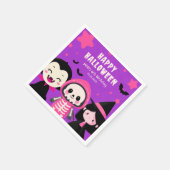 Monster Mash Lila Kids Halloween Party Serviette (Ecke)