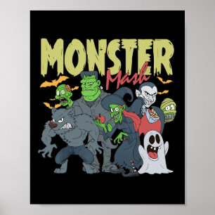 Monster Mash lustiges Halloween Spooky Season Tric Poster