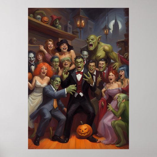 Monster Mash Mayhem | Halloween-Party Dance Floor Poster (Vorne)