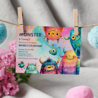 Monster Mash Niedlich Whimsical Kids's Geburtstags Einladung