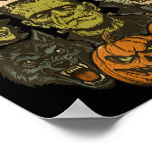 Monster Mash Retro Halloween Funny Monster Soky Wo Poster (Ecke)