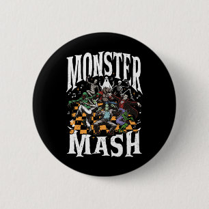 Monster Mash Retro Halloween Funny Monster Spooky Button