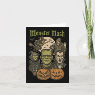 Monster Mash Retro Halloween Funny Monster Spooky Karte