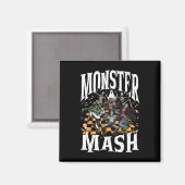 Monster Mash Retro Halloween Funny Monster Spooky Magnet (Vorderseite/Rückseite)