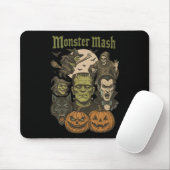 Monster Mash Retro Halloween Funny Monster Spooky Mousepad (Mit Mouse)