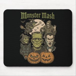 Monster Mash Retro Halloween Funny Monster Spooky Mousepad