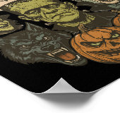 Monster Mash Retro Halloween Funny Monster Spooky Poster (Ecke)