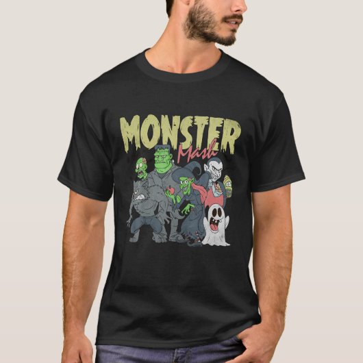 Monster Mash Retro Halloween Funny Monster Spooky T-Shirt (Vorderseite)