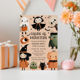 Monster Mash Whimsical Halloween Geburtstagsparty Einladung