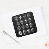 Monster Masken Art Sticker B & W - Retro Halloween (Umschlag)
