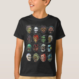 Monster Masken Color Youth T - Shirt - Halloween