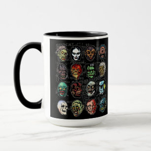 Monster-Masken Retro-Horror-Tasse – Halloween (Far Tasse