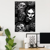 Monster maskiert Poster-Pop Variante- Retro-Horror Poster (Heimbüro)