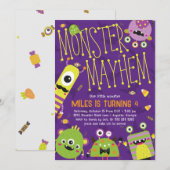 Monster Mayhem Geburtstagsparty Einladung (Vorne/Hinten)