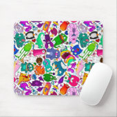 Monster Menagerie-Muster Mousepad (Mit Mouse)