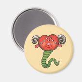 Monster mit rotem Kopf Magnet (Vorderseite/Rückseite)