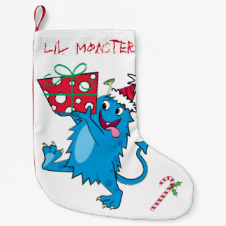 Monster mit Weihnachtsgeschenk Kleiner Weihnachtsstrumpf