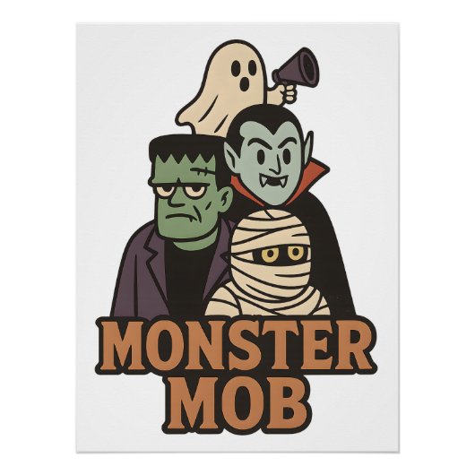 Monster Mob Frankenstein Dracula Mumie Geist Poster (Vorderseite)