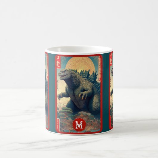 Monster Monogram Lizard Retro Bold Cool Graphic Kaffeetasse (Mittel)