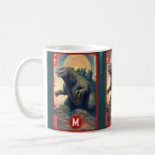 Monster Monogram Lizard Retro Bold Cool Graphic Kaffeetasse (Links)