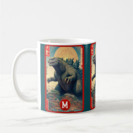Monster Monogram Lizard Retro Bold Cool Graphic Kaffeetasse