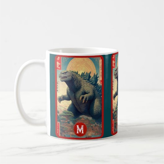 Monster Monogram Lizard Retro Bold Cool Graphic Kaffeetasse (Links)