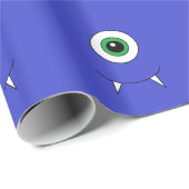 Monster Monster Blue Boys Wrapping Paper Geschenkpapier (Rolleneckpunkt)